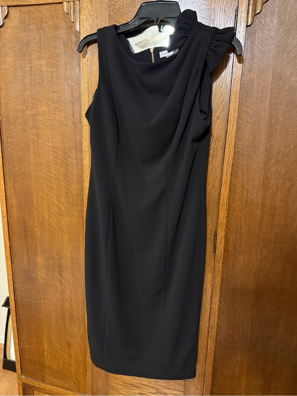 Calvin Klein Black Sleeveless Dress w Shoulder Detail, 6